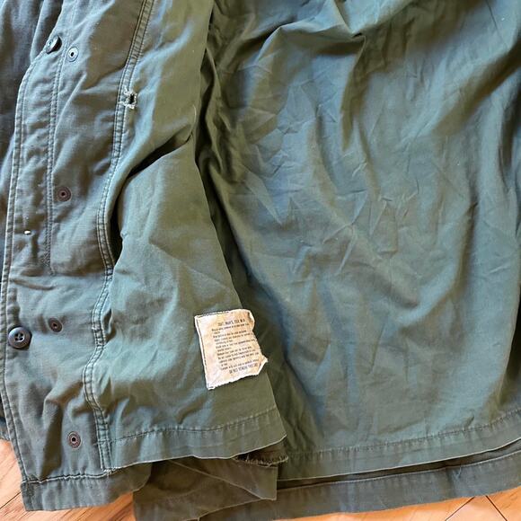 Men's Medium Field Coat Green Olice M-65 Jacket 1960/1970s Vintage Military Army - Picture 7 of 8